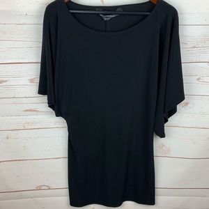 Norma Kamali | Black Dolman Sleeve Shift Dress